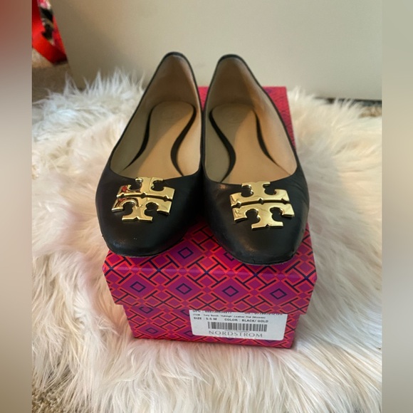 Tory Burch Black Raleigh Flats - Picture 1 of 5
